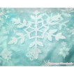 1 Yard Frozen Elsa Big Snowflakes Light Blue Organza Fabrics HG119